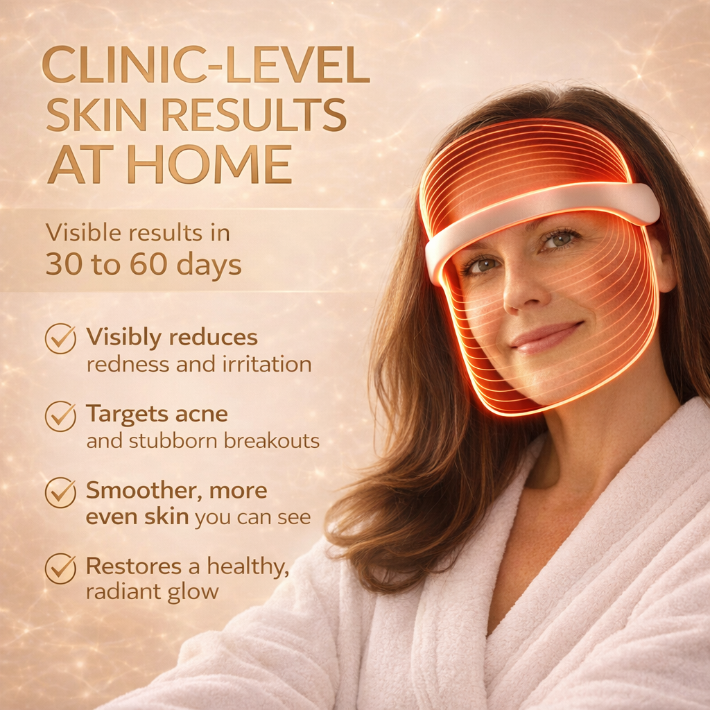 LED light therapy mask for anti ageing and acne treatment at home UK